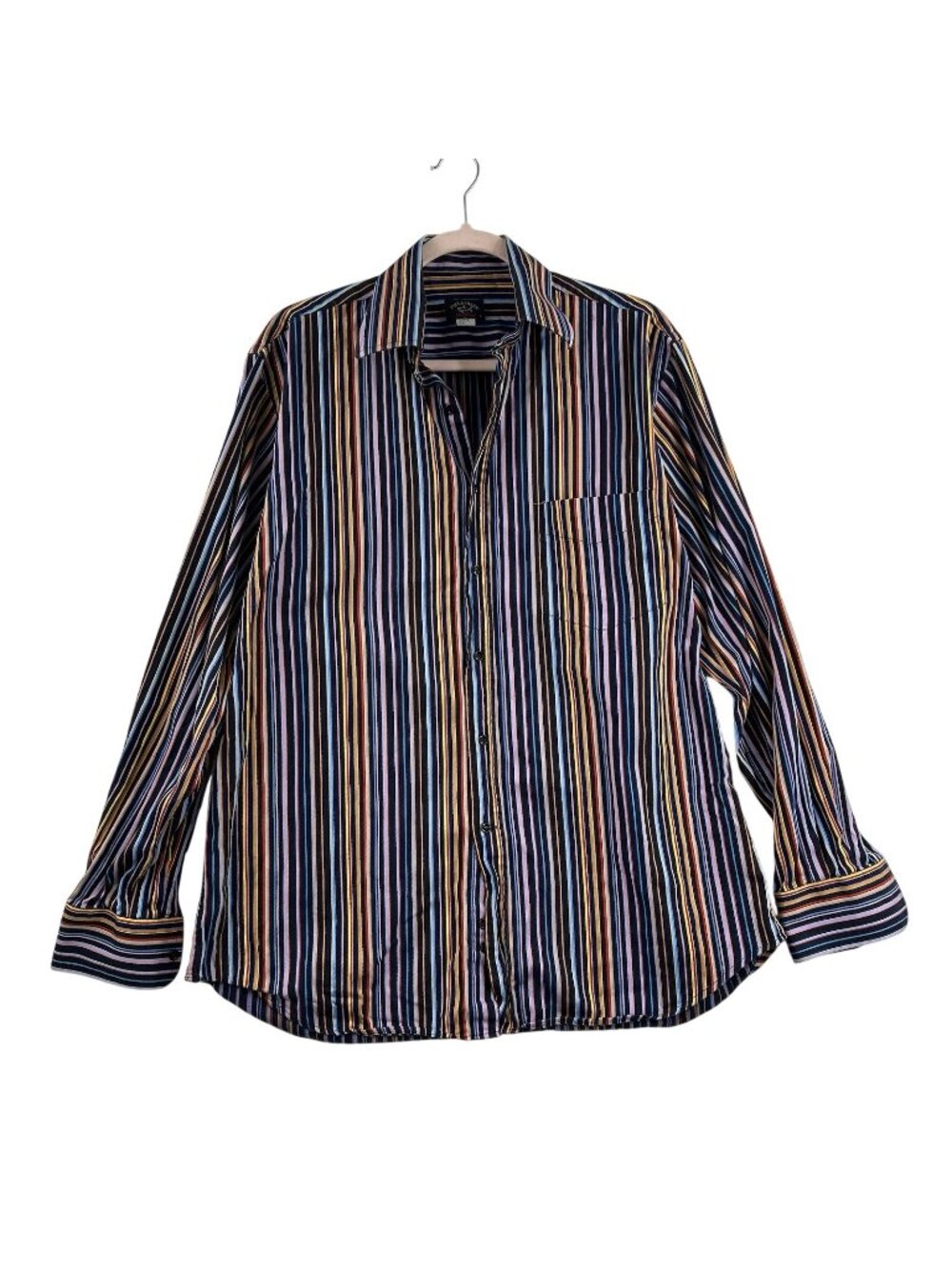 Paul & Shark Yachting Shirt Men’s Size Medium Blue Striped Italy Preppy Button